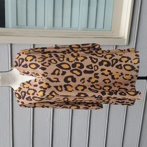 Tribe Longsleeve V-Neck Animal Print Shift Dress
